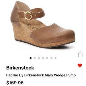Birkenstock Papillio Tan Mary Wedge Shoes
